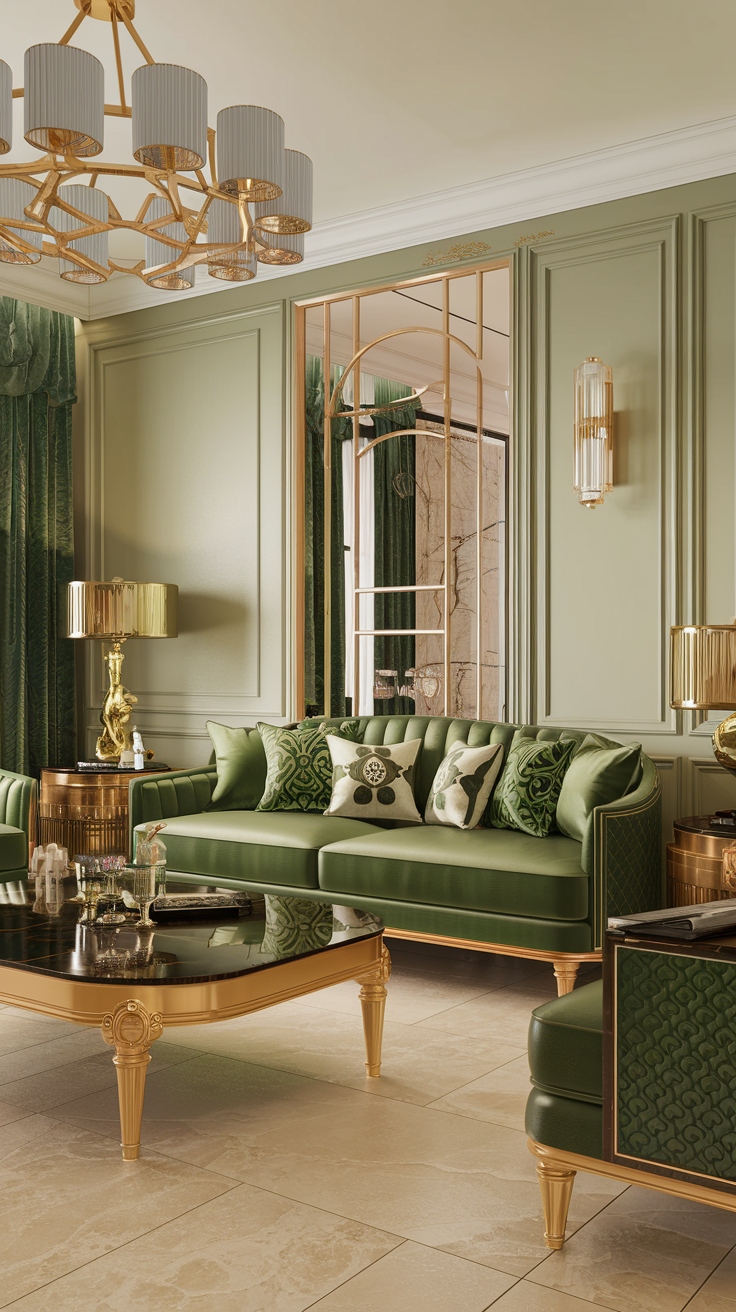 13 Green and Gold Living Room Ideas for a Luxurious Space - SEO Kenya